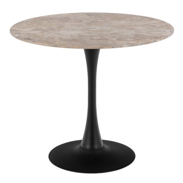 Malta Ceramic Round Dining Table Brown and Black 90x75 cm