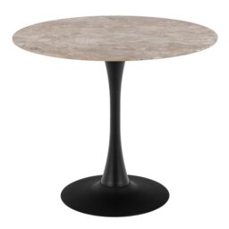 Malta Ceramic Round Dining Table Brown and Black 90x75 cm