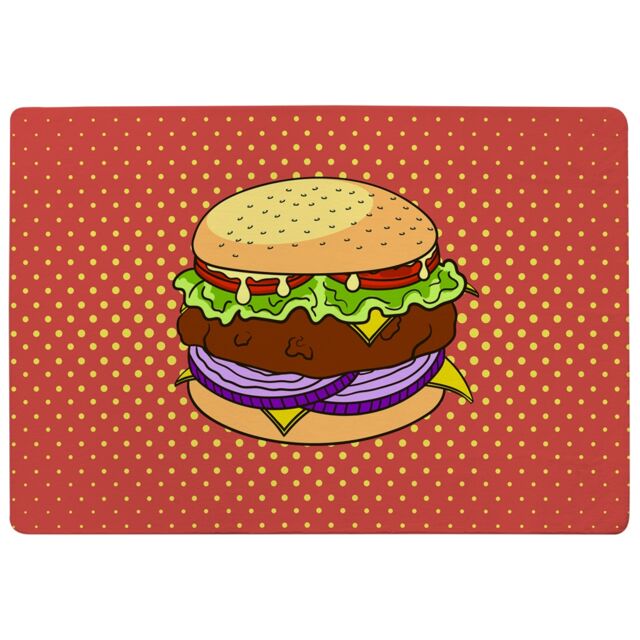 The Pop Art Illustration Of Burger Designer Rug Multi