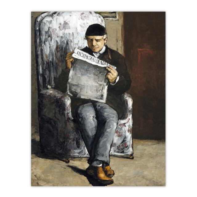 "The Artists Father Reading Newspaper Cezanne Huge Wall Art Poster Print 24X32"""