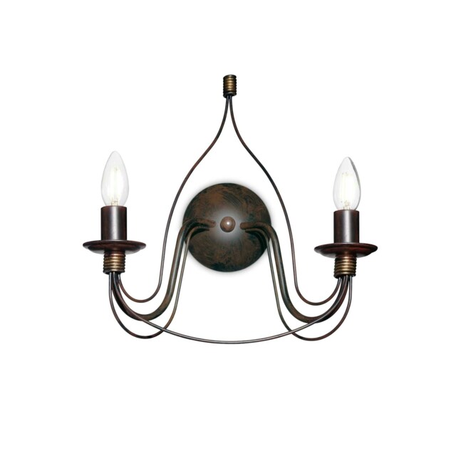 Corte 2 Light Indoor Candle Wall Light Rust Brown, E14