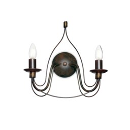Corte 2 Light Indoor Candle Wall Light Rust Brown, E14