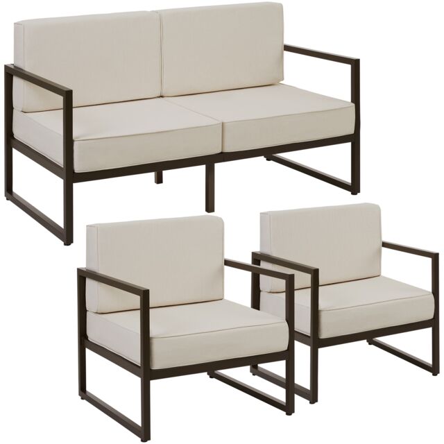 Garden Furniture Comosa - for 4 people, XXL padding, 1 sofa, 2 armchairs