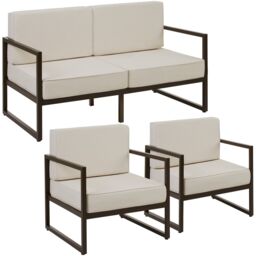 Garden Furniture Comosa - for 4 people, XXL padding, 1 sofa, 2 armchairs