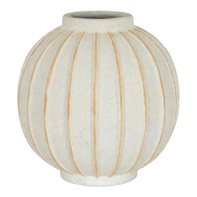 Hill Interiors Grove Globe Vase White White 30cm x 29cm x 29cm 1