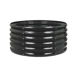 Harbour Housewares Raised Garden Bed - Anthracite Round Bottomless Metal Raised Bed Galvanised Steel Planter Box 90 x 45cm