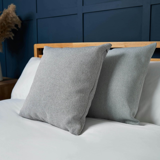 BHS Snow Fleece Cushion, Silver