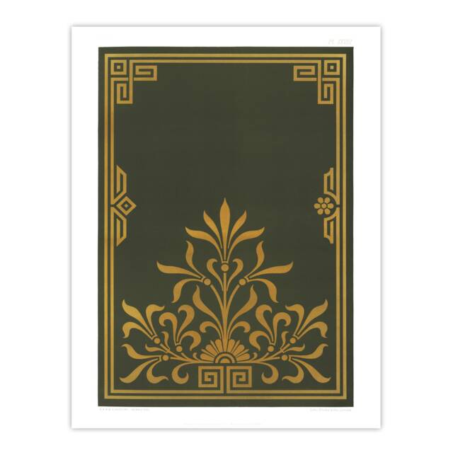 Antique Art Deco Botanical Pattern Audsley Huge Wall Art Print 18X24 In