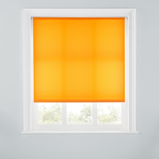 A.Unique Home Premium Trimmable Daylight Roller Window Blind - Light Filtering Fabric - 4FT - ORANGE - 120CM (W) x 170CM (L)