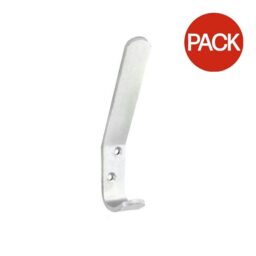 Securit Aluminium Coat Hook (Pack of 2) - Silver - One Size
