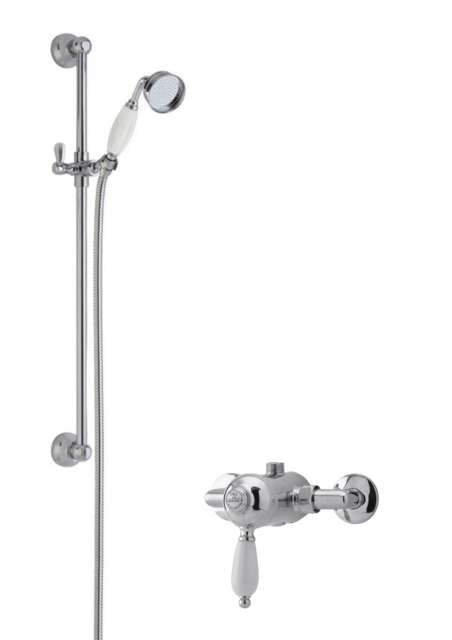Balterley Traditional Exposed Shower Valve Set - Manual Valve + Slide Rail Kit