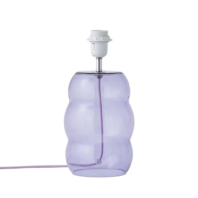 ValueLights Lolly Lilac Glass Bubble Table Lamp Base Purple