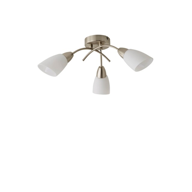 ValueLights Barine Brushed Chrome Semi-Flush Light and Bulb