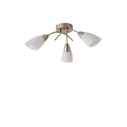 ValueLights Barine Brushed Chrome Semi-Flush Light and Bulb