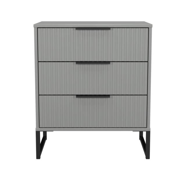 Menai 3 Drawer Midi Chest of Drawers in Dusk Grey (Ready Assembled) Grey Dusk Grey