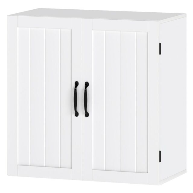 Levede Wall Cabinet Hanging Kitchen Cupboard Bathroom Storage Organiser White
