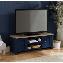 Highgate Large TV Unit Navy Oak