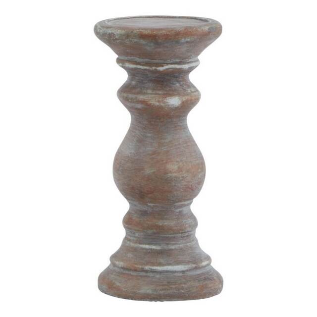 Siena Small Column Candle Holder - Ceramic - L10 x W10 x H20 cm - Brown Brown