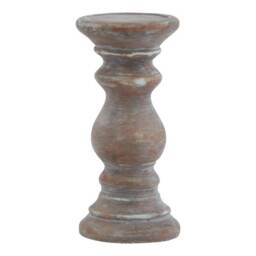 Siena Small Column Candle Holder - Ceramic - L10 x W10 x H20 cm - Brown Brown