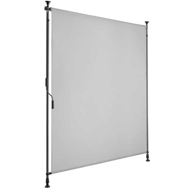 Retractable Awning Taija - tooless installation, with hand crank, retractable and UV blocking Grey light grey 120 x 310 cm 1