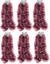 6 x 2 Metres Pack Pink Chunky Christmas Tinsel