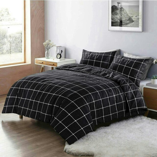 Mateo Stripes and Dots Duvet Cover Set - Super King - Black