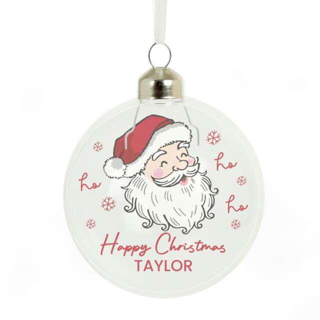 Personalised Santa Glass Bauble
