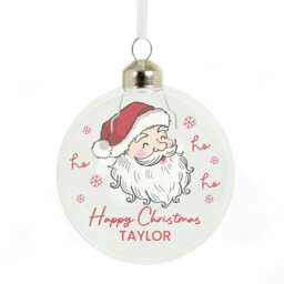 Personalised Santa Glass Bauble