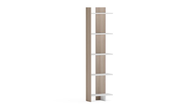 Decorotika Alice 5-tier Corner Bookcase Bookshelf Display Stand - 45 cm W x 19.6 cm D x 170 cm H