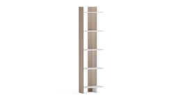 Decorotika Alice 5-tier Corner Bookcase Bookshelf Display Stand - 45 cm W x 19.6 cm D x 170 cm H