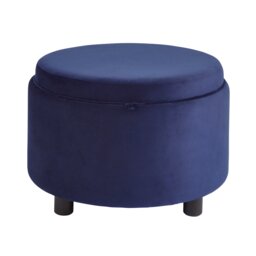 Leylani Tray Top Velvet Stool Blue Midnight Blue One Size