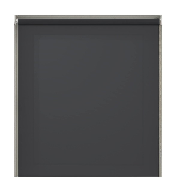 130cm Black Plain Straight Edge Daylight Roller Blind Black Black