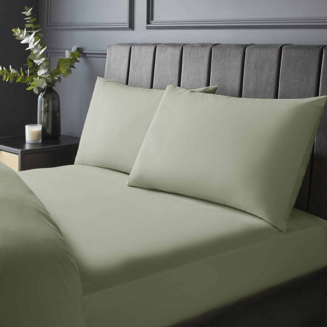 Silentnight Pure Cotton Fitted Sheet, Sage