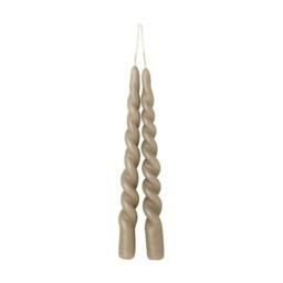 IHR Twist Taper Candle Pair Unscented Linen