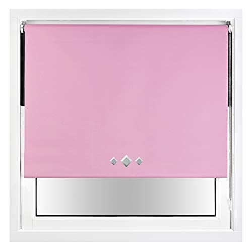 Blackout Roller Blind Diamond Eyelet Metal Fittings Pink Pink