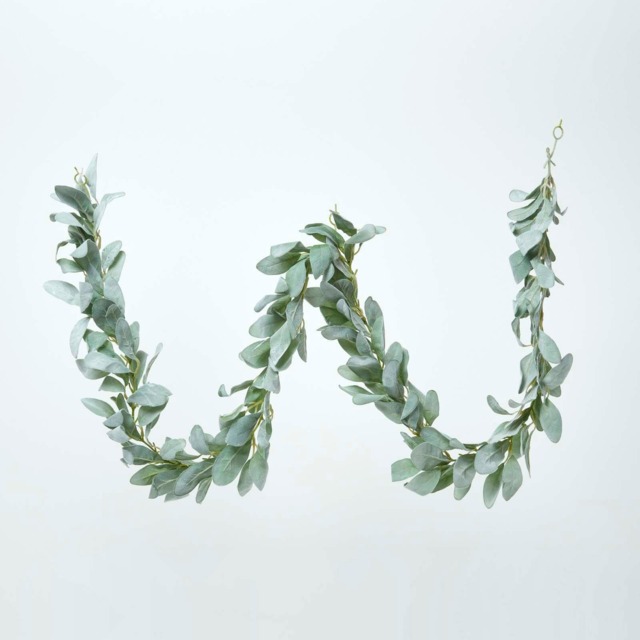 Homescapes Green Lambs Ear Foliage Garland 190 cm