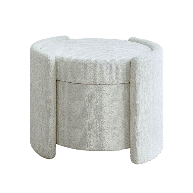 CARME Home - Maeva Bouclé Storage Stool