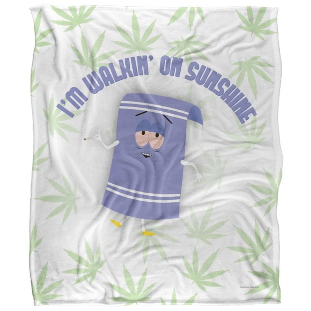 South Park Dirty Stoned Silky Stone Towelie Supersoft Blanket White White/Lavender/Green One Size 1