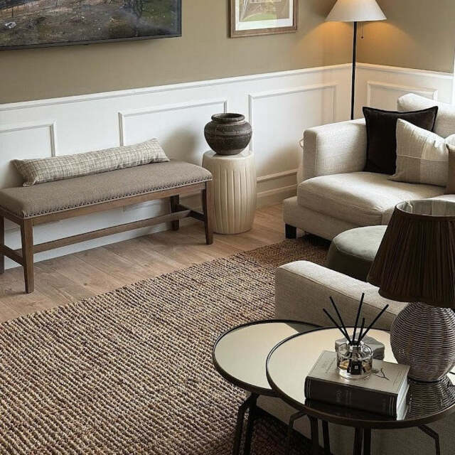 KUKOON Handwoven Natural Chunky Jute Rug 240cm x 330cm