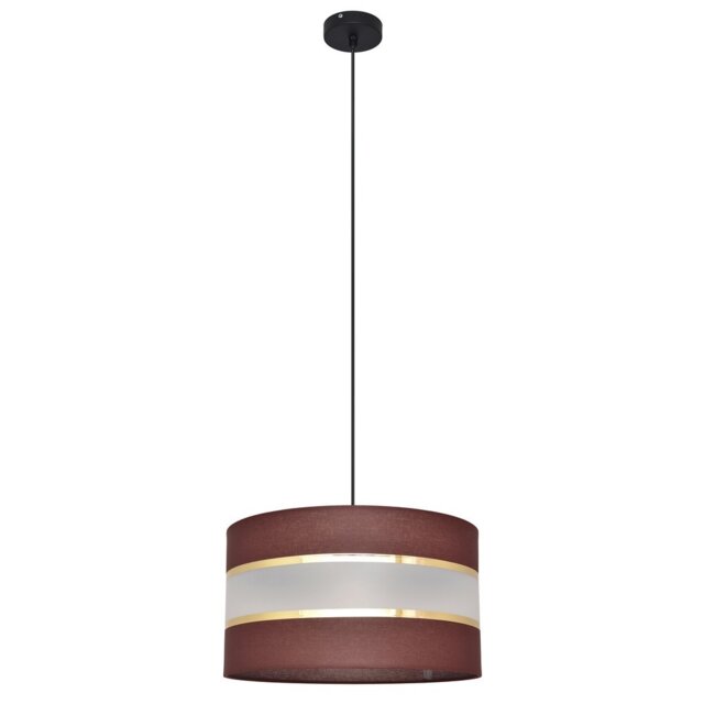 Helen Cylindrical Pendant Ceiling Light Brown, Gold, Black 35cm