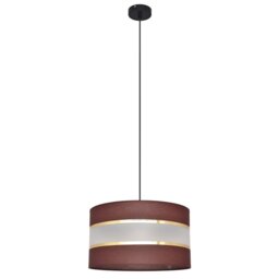 Helen Cylindrical Pendant Ceiling Light Brown, Gold, Black 35cm
