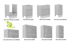 Kitchen Cabinets 8 Units Oven Housing Soft Close Modern Storage 240cm Light Grey Gloss Fitted Kitchen Star