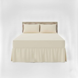 Fitted Valance Bed Sheet Polycotton Mattress Cover And Frill Easy Care Cream King
