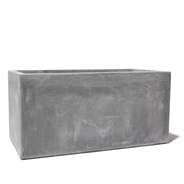 Primrose Cement Finish Grey Fibrecotta Square Cube Outdoor Planter 50cm