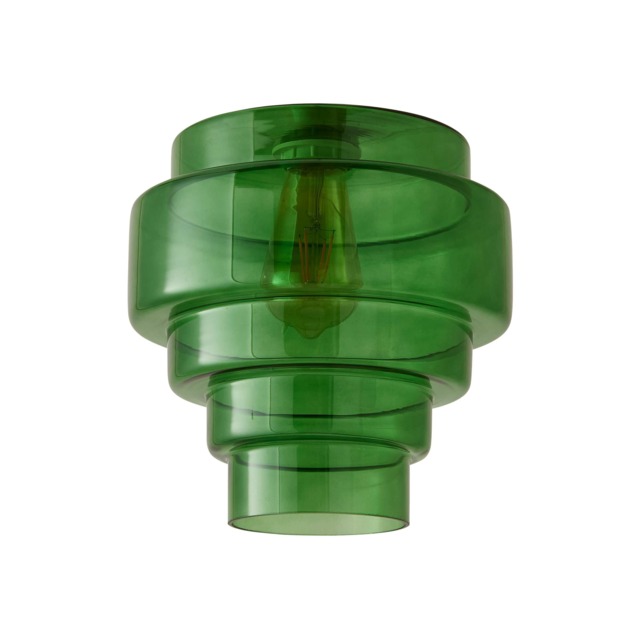 ValueLights Lane Green Glass 5 Tier Layered Ceiling Pendant Shade Green