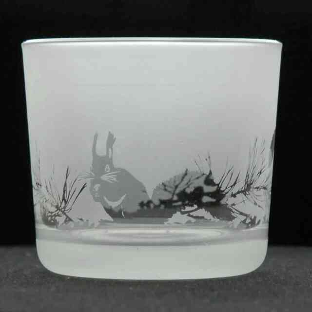 Animo Glass Engraved Votive Tealight Holder Squirrel
