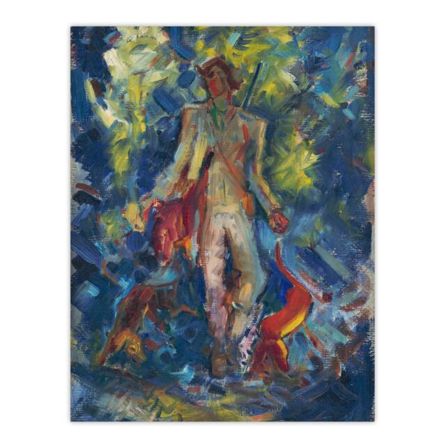 Huntsman With Two Dogs Arnold Weisz Kubincan Huge Wall Art Print 18X24 In