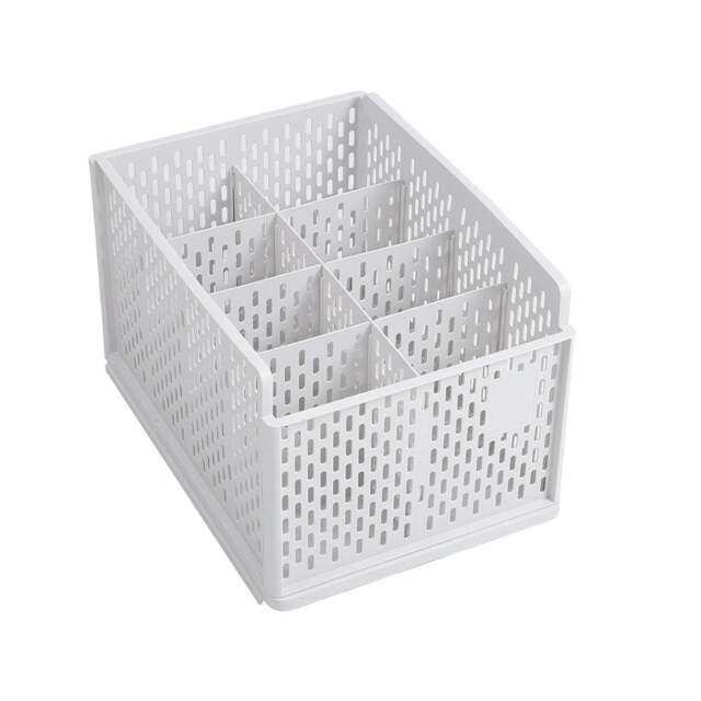 Living and Home Plastic Stackable Clothes Storage Basket Drawer Organizer