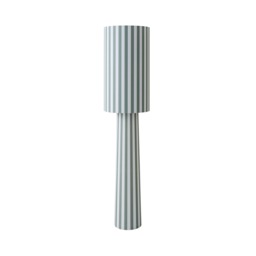 ValueLights Thorley Green and Cream Stripe Shade Midi Floor Lamp and Bulb