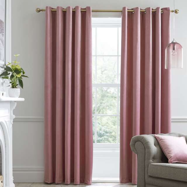 Laurence Llewelyn-Bowen Montrose Eyelet Curtains Blush